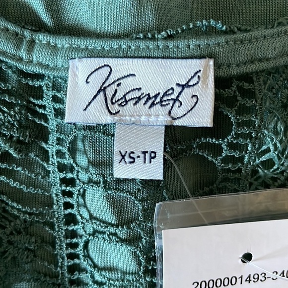 KISMET Vale Laurel Button Front Crochet Yoke Trim Sleeveless Top Extra Small - Picture 9 of 14